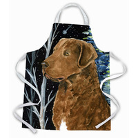 "Caroline's Treasures SS8411APRON Starry Night Chesapeake Bay Retriever Apron, Large, Multicolor"