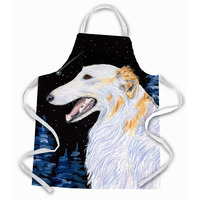 "Caroline's Treasures SS8626APRON Borzoi Apron, Large, Multicolor"