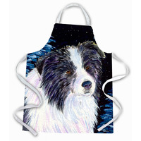 "Caroline's Treasures SS8558APRON Starry Night Border Collie Apron, Large, Multicolor"