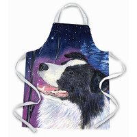 "Caroline's Treasures SS8369APRON Starry Night Border Collie Apron, Large, Multicolor"