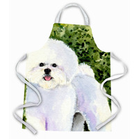 "Caroline's Treasures SS8712APRON Bichon Frise Apron, Large, Multicolor"