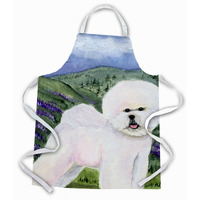 "Caroline's Treasures SS8025APRON Bichon Frise Apron, Large, Multicolor"