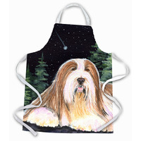 "Caroline's Treasures SS8529APRON Starry Night Bearded Collie Apron, Large, Multicolor"