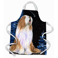 "Caroline's Treasures SS8467APRON Starry Night Bearded Collie Apron, Large, Multicolor"