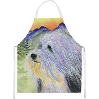 "Caroline's Treasures SS8244APRON Bearded Collie Apron, Large, Multicolor"