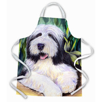 "Caroline's Treasures SS1038APRON Bearded Collie Apron, Large, Multicolor"