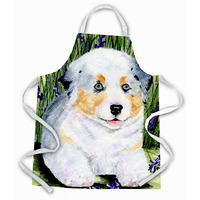"Caroline's Treasures SS8005APRON Australian Shepherd Apron, Large, Multicolor"