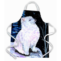 "Caroline's Treasures SS8389APRON Starry Night American Eskimo Apron, Large, Multicolor"
