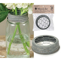 Mason Jar Chicken Wire Flower Frog Lid - Barn Roof - Box of 6