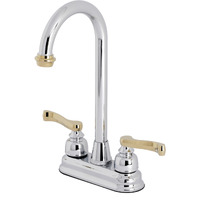 Kingston Brass KB8494FL Bar Faucet, Polished Chrome/Polished Brass