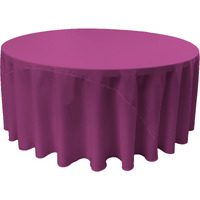 LA Linen Polyester Poplin Tablecloth 120-Inches Round, Magenta