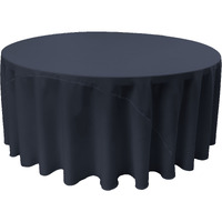 LA Linen Polyester Poplin Tablecloth 108-Inches Round, Navy Blue
