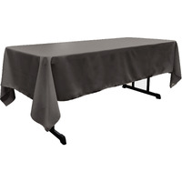 LA Linen Polyester Poplin Rectangular Tablecloth, 60 by 120-Inch, Charcoal