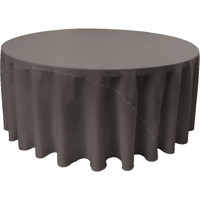LA Linen Polyester Poplin Tablecloth 120-Inches Round, Charcoal