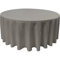 LA Linen Polyester Poplin Tablecloth 120-Inches Round, Dark Gray