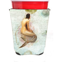 Mermaids and Mermen  Red Solo Cup Beverage Insulator Hugger