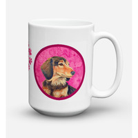 "Caroline's Treasures LH9391PK-CM15 Dachshund Microwavable Ceramic Coffee Mug, 15 oz, Multicolor"