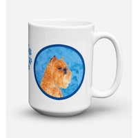 "Caroline's Treasures SS4770-BU-CM15 Brussels Griffon Microwavable Ceramic Coffee Mug, 15 oz, Multicolor"