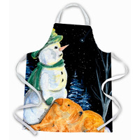 "Caroline's Treasures SS8555APRON Snowman with Lakeland Terrier Apron, Large, Multicolor"