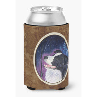Starry Night Border Collie Can or Bottle Beverage Insulator Hugger