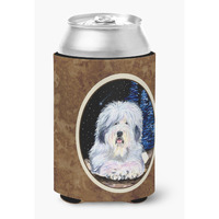 Starry Night Old English Sheepdog Can or Bottle Beverage Insulator Hugger