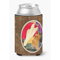 Lady with her Yorkie Can or Bottle Beverage Insulator Hugger