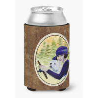 Woman driving with her Westie Can or Bottle Beverage Insulator Hugger