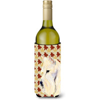 Scottish Terrier Wheaten Fall Leaves Portrait Wine Bottle Beverage Insulator Beverage Insulator Hugger
