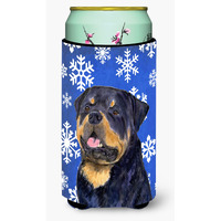 Rottweiler Winter Snowflakes Holiday  Tall Boy Beverage Insulator Beverage Insulator Hugger