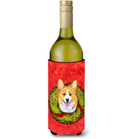 Corgi Cristmas Wreath Wine Bottle Beverage Insulator Beverage Insulator Hugger
