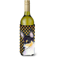 Chihuahua Candy Corn Halloween Portrait Wine Bottle Beverage Insulator Beverage Insulator Hugger SS4311LITERK