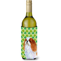 English Toy Spaniel St. Patrick's Day Shamrock  Wine Bottle Beverage Insulator Beverage Insulator Hugger