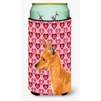 Min Pin Hearts Love and Valentines Day Portrait  Tall Boy Beverage Insulator Beverage Insulator Hugger
