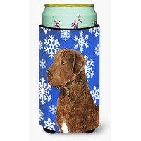 Chesapeake Bay Retriever Winter Snowflakes Holiday  Tall Boy Beverage Insulator Beverage Insulator Hugger