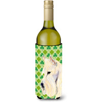 Scottish Terrier St. Patrick's Day Shamrock Portrait Wine Bottle Beverage Insulator Beverage Insulator Hugger