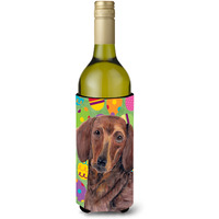 Dachshund Easter Eggtravaganza Wine Bottle Beverage Insulator Beverage Insulator Hugger SC9448LITERK