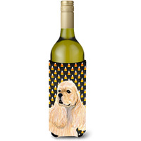 Cocker Spaniel  Halloween Portrait Wine Bottle Beverage Insulator Beverage Insulator Hugger SS4315LITERK