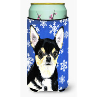 Chihuahua Winter Snowflakes Holiday  Tall Boy Beverage Insulator Beverage Insulator Hugger