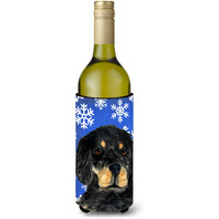 Gordon Setter Winter Snowflakes Holiday Wine Bottle Beverage Insulator Beverage Insulator Hugger