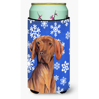 Vizsla Winter Snowflakes Holiday  Tall Boy Beverage Insulator Beverage Insulator Hugger