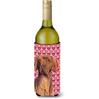 Vizsla Hearts   Valentine's Day Portrait Wine Bottle Beverage Insulator Beverage Insulator Hugger