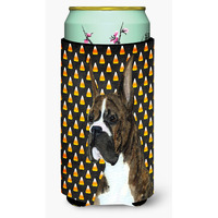 Boxer Candy Corn Halloween Portrait  Tall Boy Beverage Insulator Beverage Insulator Hugger