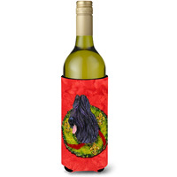 Briard Cristmas Wreath Wine Bottle Beverage Insulator Beverage Insulator Hugger