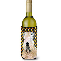 Wheaten Terrier Soft Coated   Halloween Portrait Wine Bottle Beverage Insulator Beverage Insulator Hugger