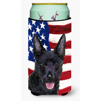 USA American Flag with Australian Kelpie  Tall Boy Beverage Insulator Beverage Insulator Hugger