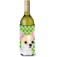 Chihuahua St. Patrick's Day Shamrock  Wine Bottle Beverage Insulator Beverage Insulator Hugger