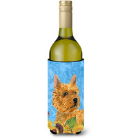Norwich Terrier in Summer Flowers Wine Bottle Beverage Insulator Beverage Insulator Hugger