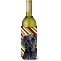 Labrador Candy Cane Holiday Christmas Wine Bottle Beverage Insulator Beverage Insulator Hugger SC9324LITERK
