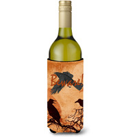 Beware of the Black Crows Halloween Wine Bottle Beverage Insulator Beverage Insulator Hugger