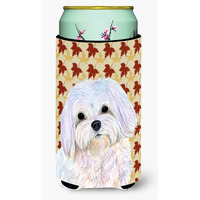 Maltese Fall Leaves Portrait  Tall Boy Beverage Insulator Beverage Insulator Hugger